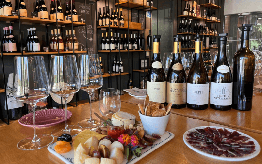 Fita Preta wines, local cheeses and cured ham prepared for a guided tasting