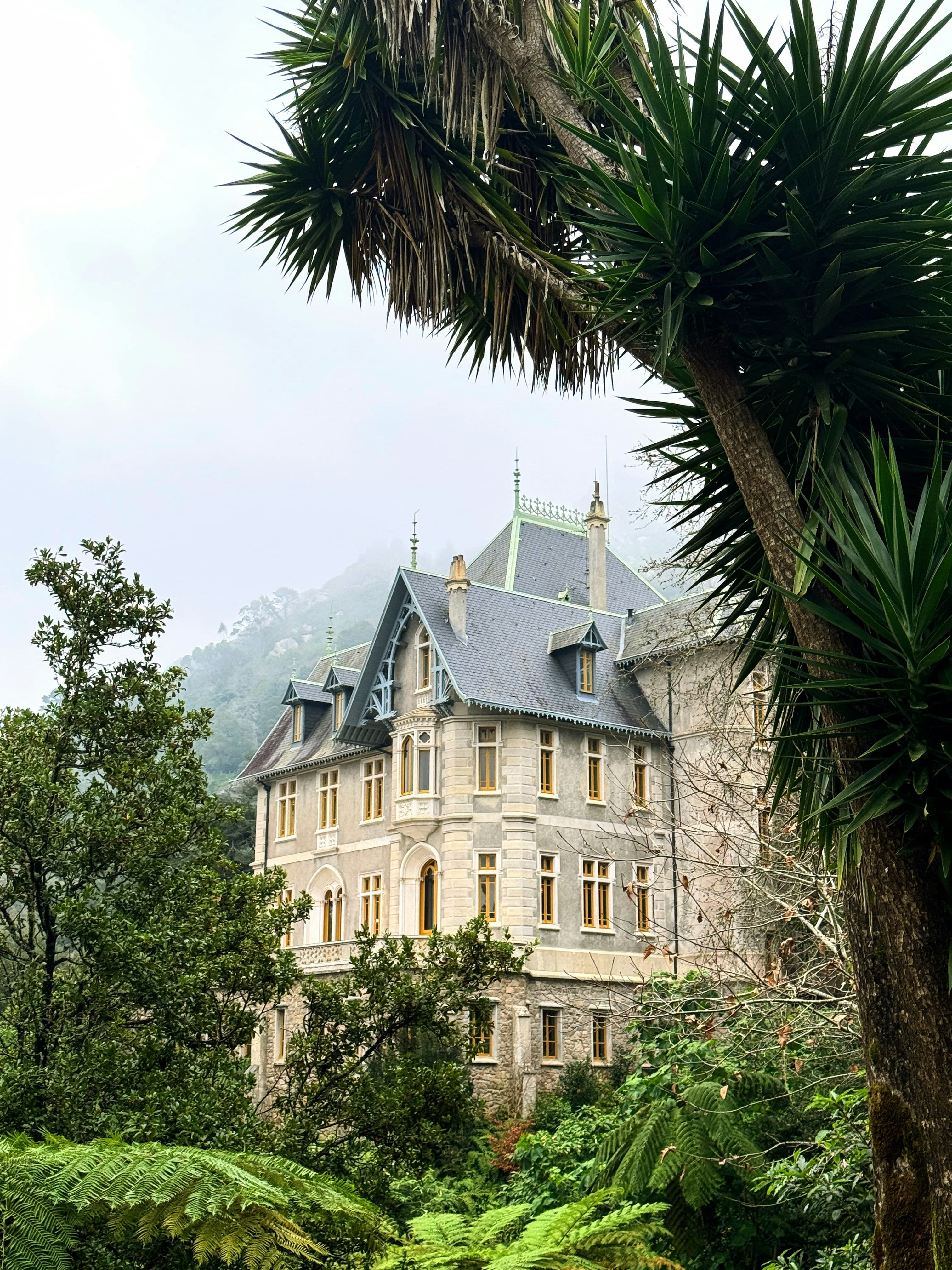 A historic Sintra mansion surrounded by tropical foliage