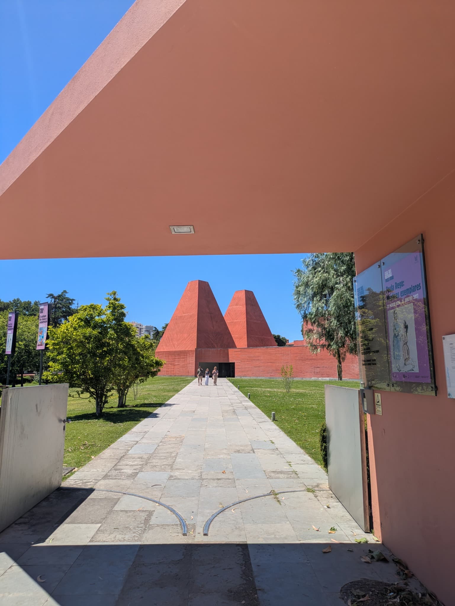 The red pyramid towers of the Casa das Histórias Paula Rego museum in Cascais