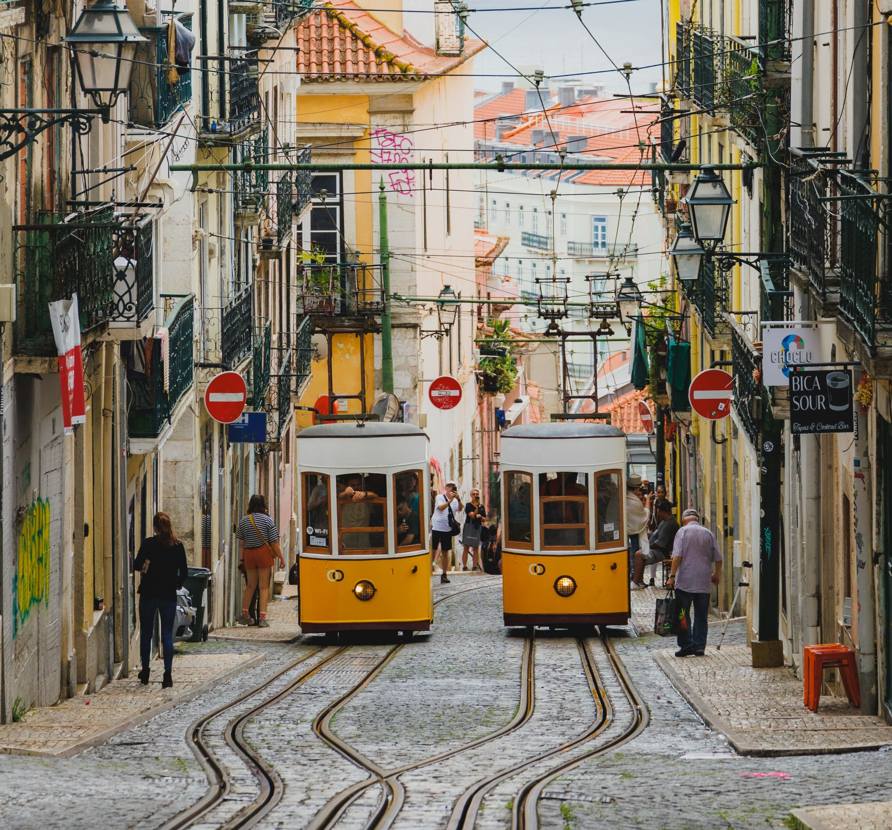 Lisbon’s historic streets and the Santa Justa Lift